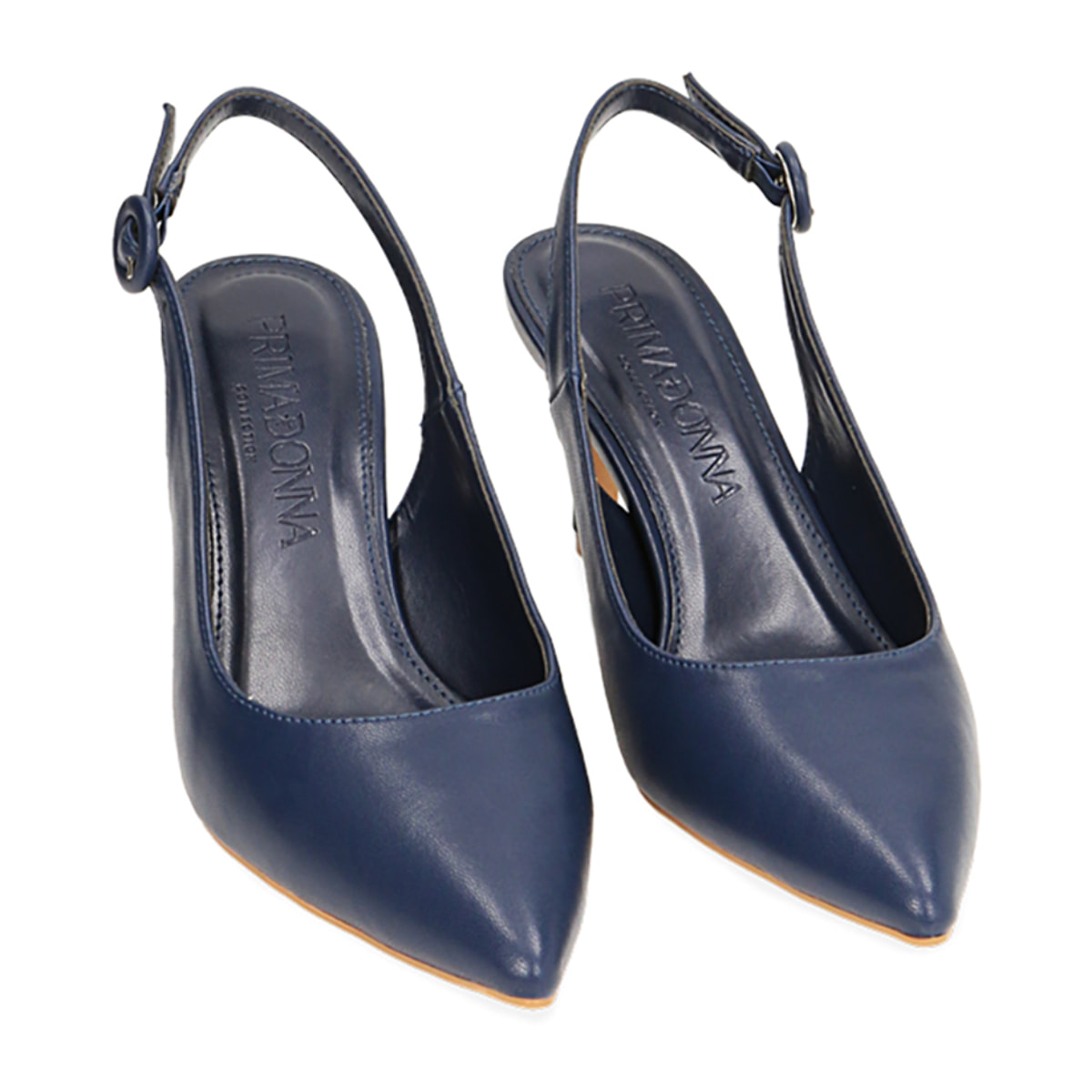 Zapatos de salón azules, tacón de 7 cm