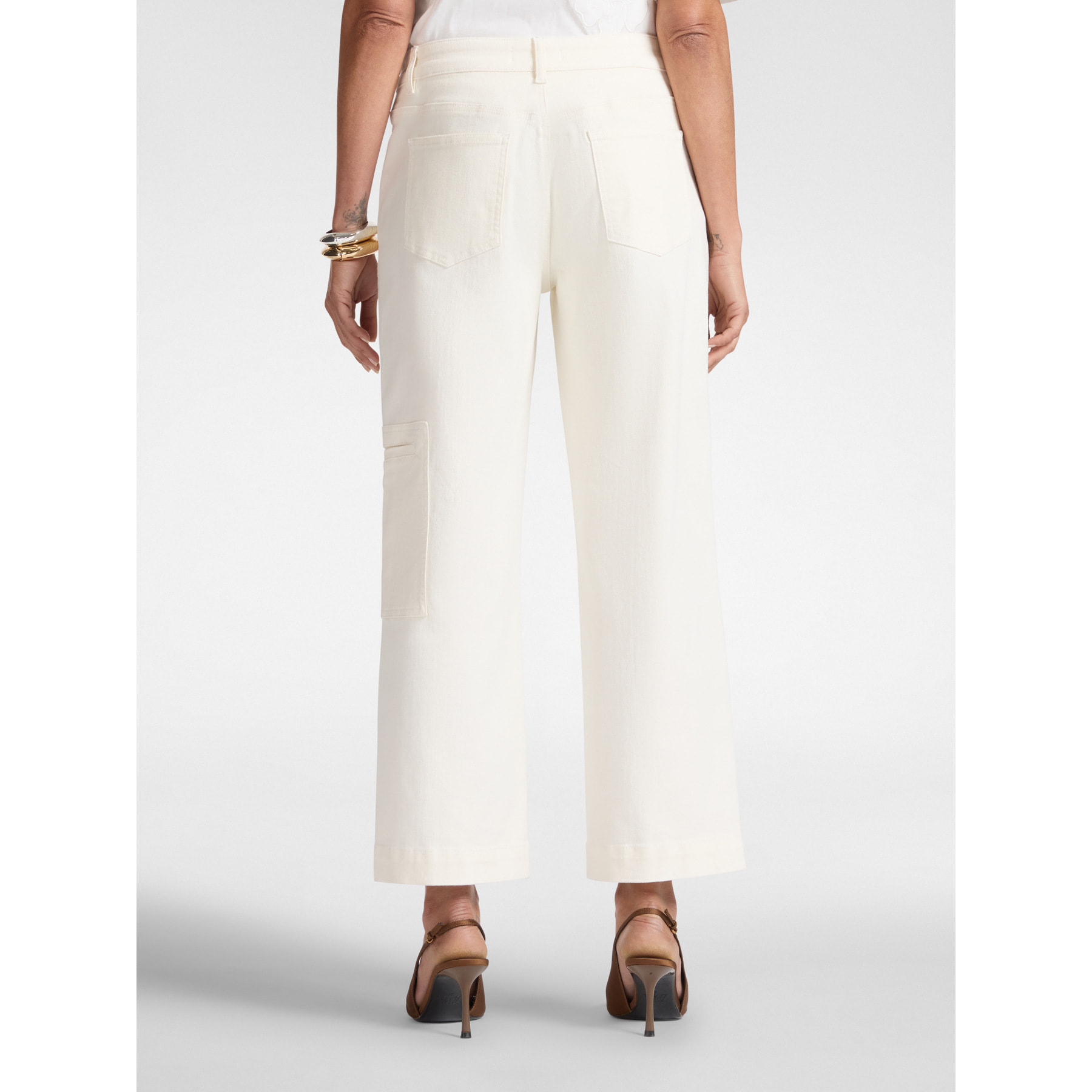 Elena Mirò - Pantalones cargo en bull stretch - Blanco