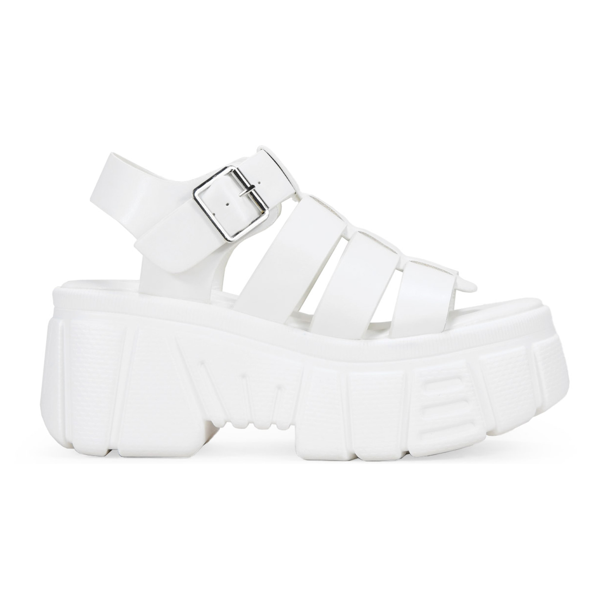 Sandalias cangrejeras con plataforma blancas