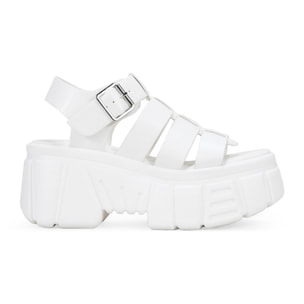 Sandalias cangrejeras con plataforma blancas