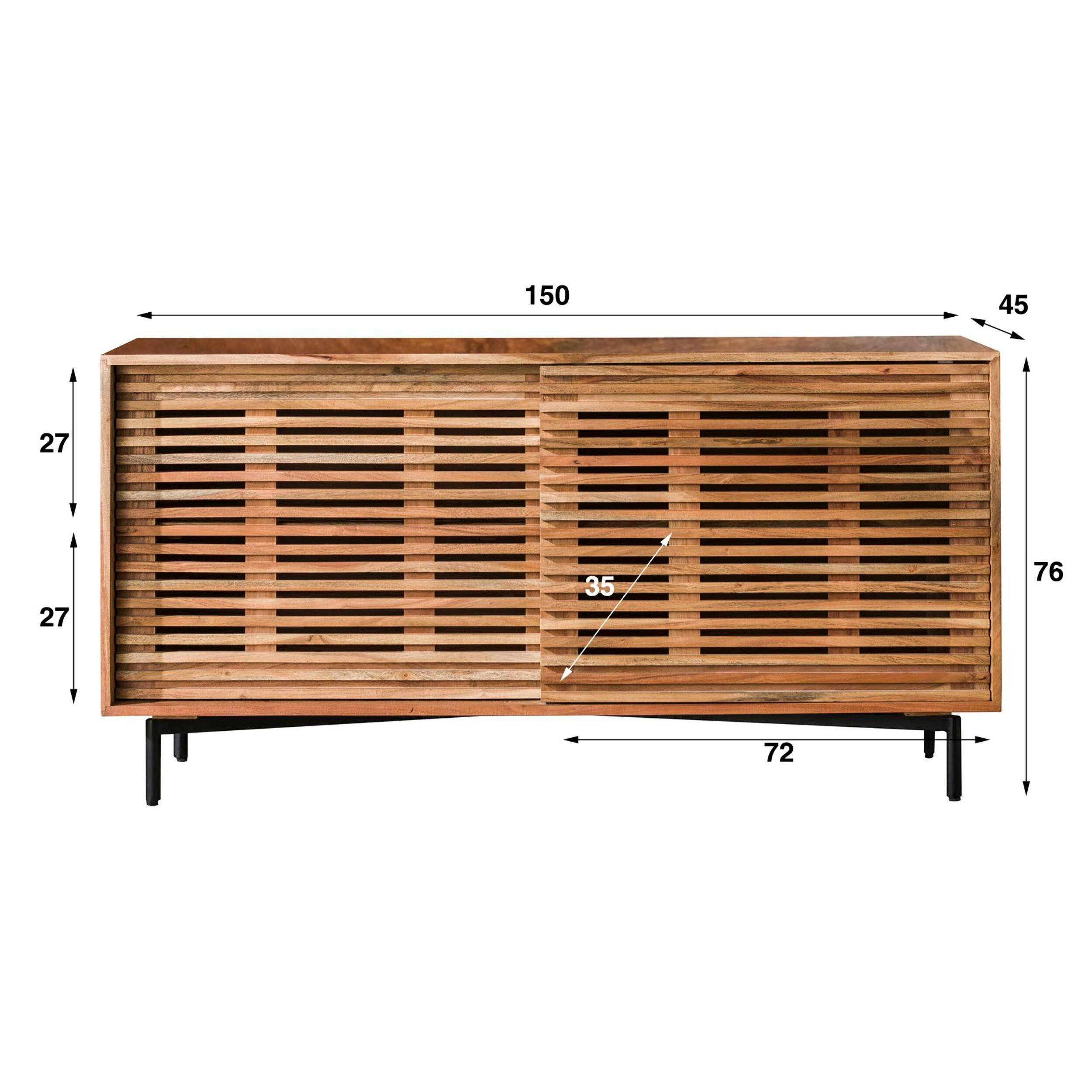 Buffet moderne en bois à portes coulissantes motif baguette MELBOURNE