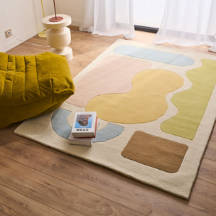 PANTONE - Tapis en laine fait main RAYON TENDRE pastel