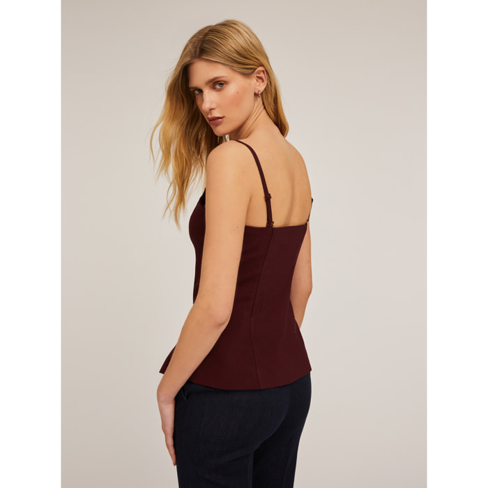 Motivi - Top bustier con bretelle - Bordeaux