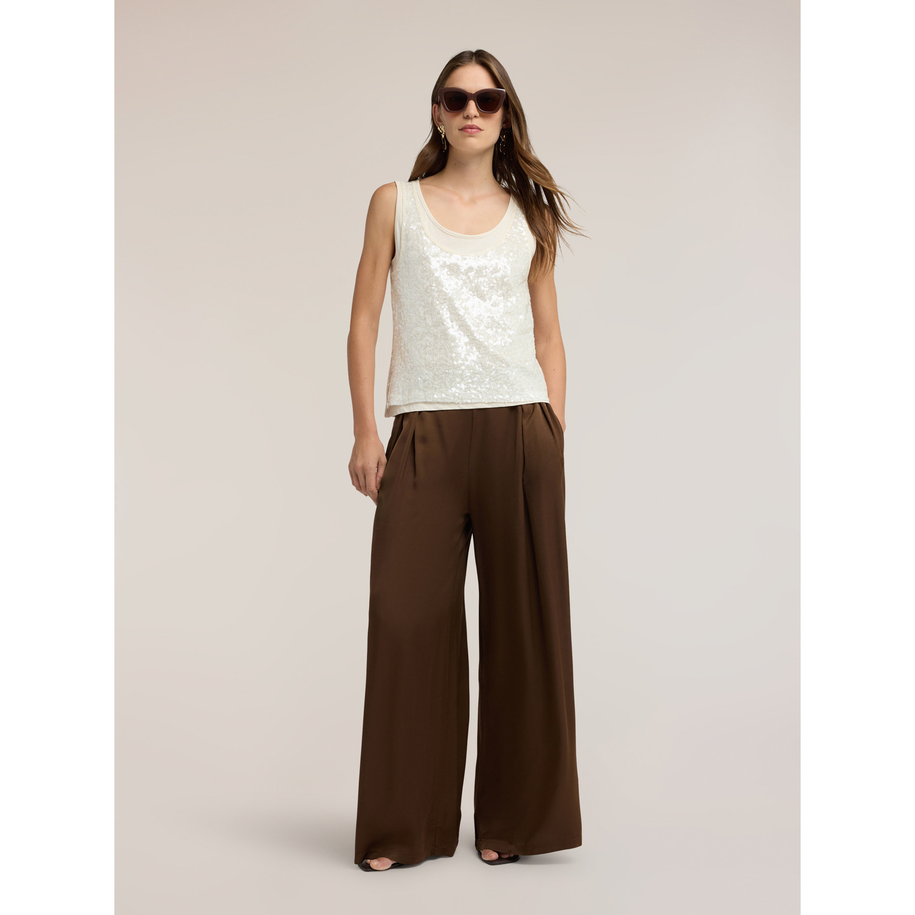 Motivi - Top full paillettes - Beige