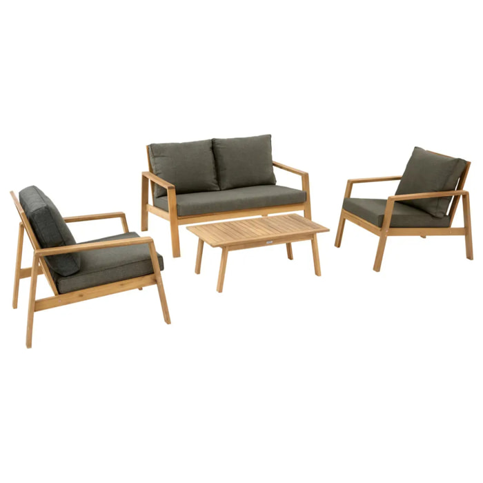 Salon de jardin Tiwi 4 places gris anthracite
