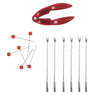Coffret Crustaces Pince X1 Pique Fourchette X6