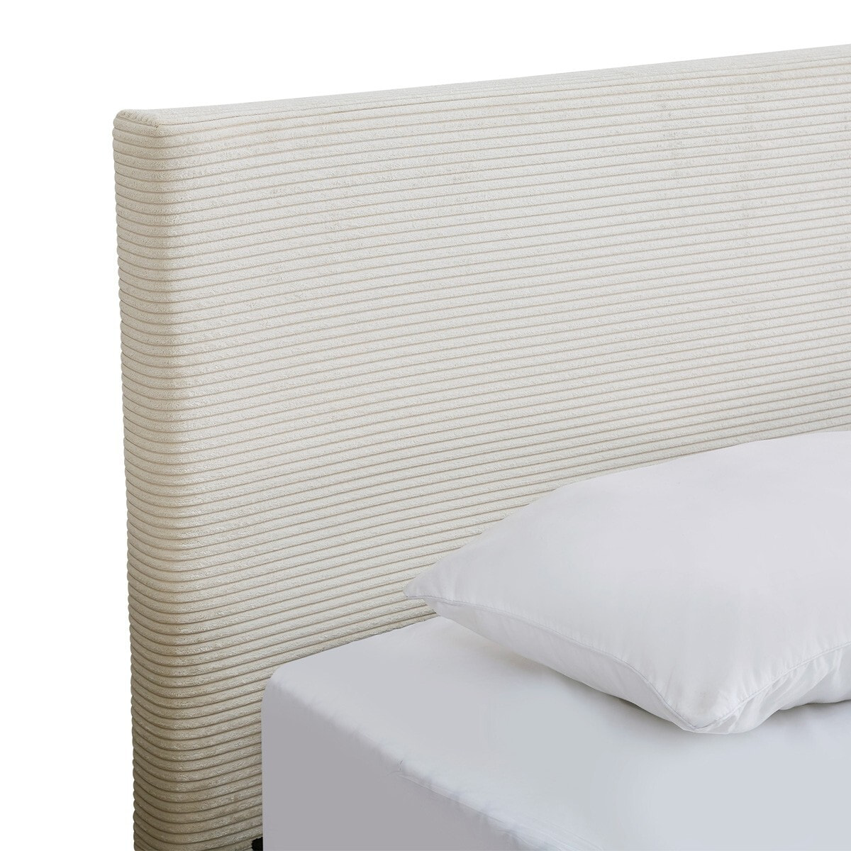 Lit avec tête de lit en velours côtelé - WILLIAM