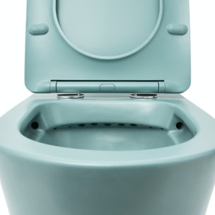 Infinitio WC suspendu sans bride en céramique avec abattant SoftClose, vert mat (SATINF010RREXPLGEM)