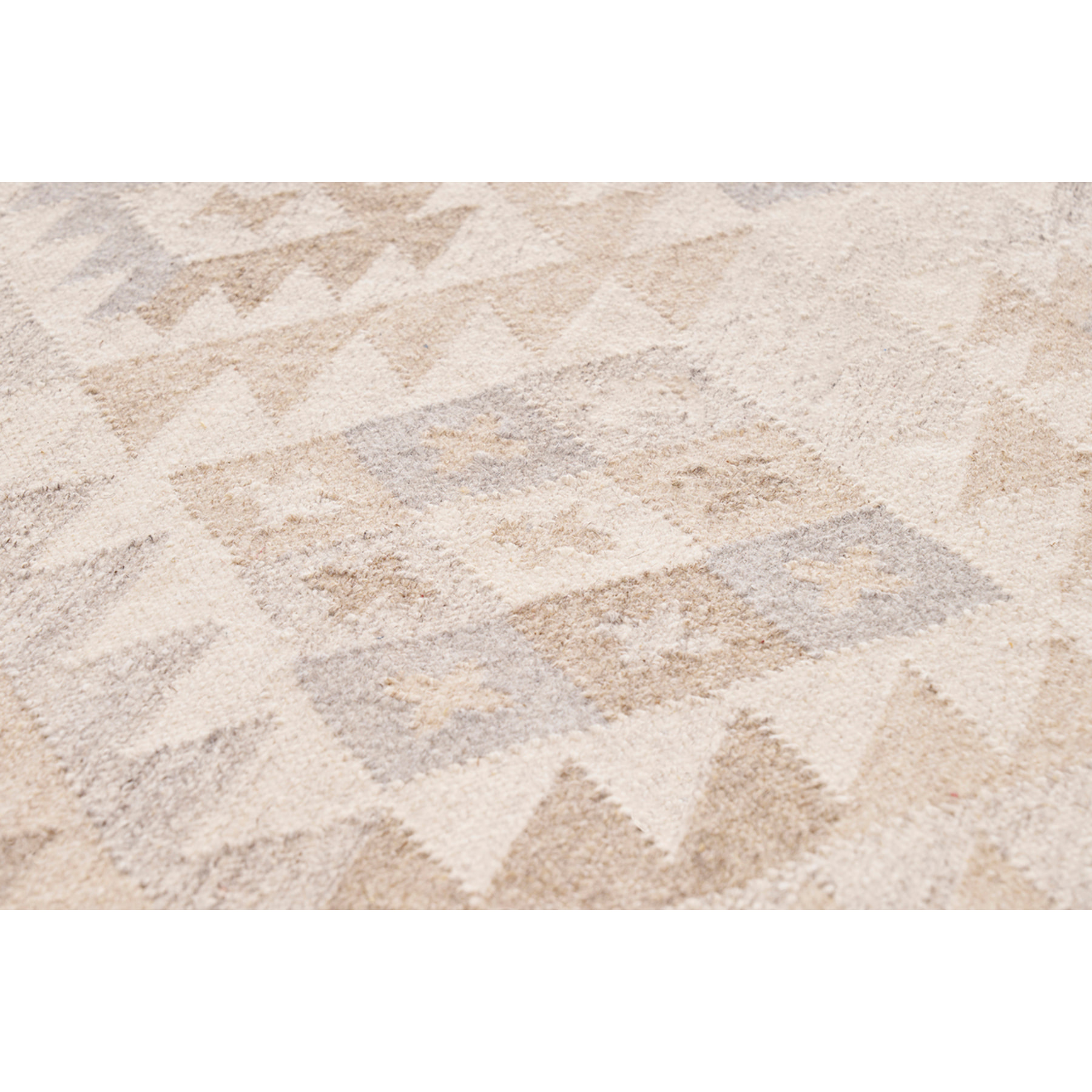 Tapis berbère beige à motifs en laine et coton 160 x 230 cm MAKAÏ