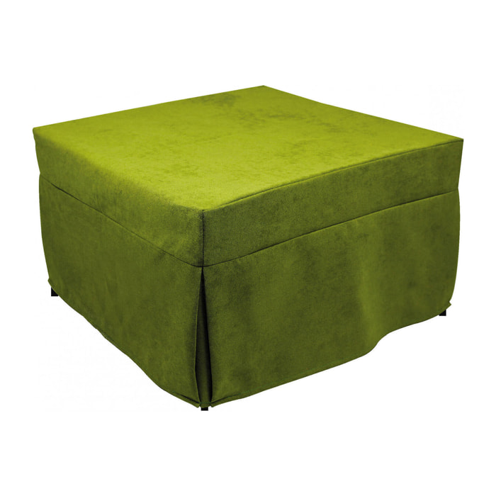 Pouf Arno, Poltrona multiuso, Poltroncina sacco, Pouf poggiapiedi, Made in Italy, 78x78 h45 cm, Verde