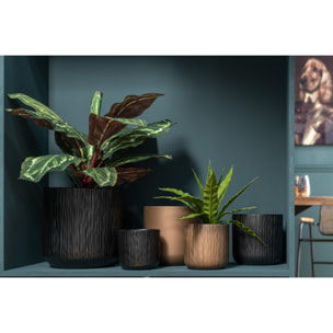 J-Line cache-pot Gen - céramique - noir - extra large - 2 pièces - Ø 21 cm