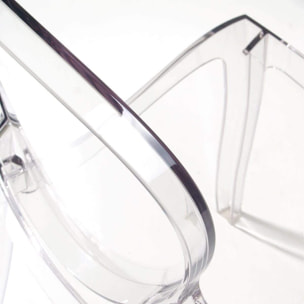Set di 4 Sedie in Policarbonato Trasparente Cristal Light, Sedie Hotel Casa Ufficio, Design Moderno Elegante, 44 x 45 x 90 cm Trasparente