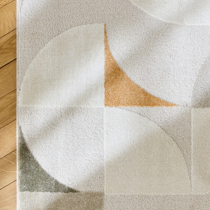 Tapis intérieur motifs rétro crème JON