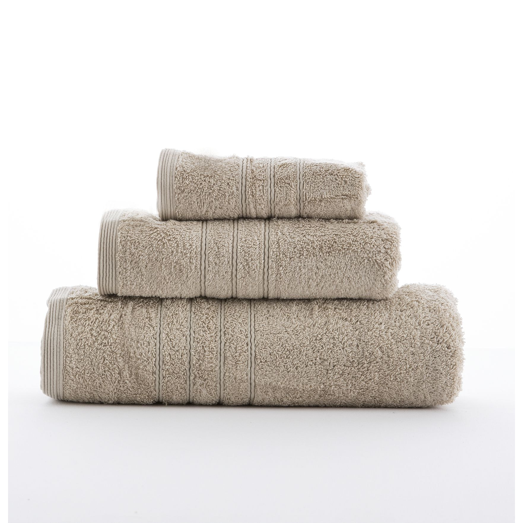 Juego 3 toallas algodón 700 gr/m2 color PIEDRA