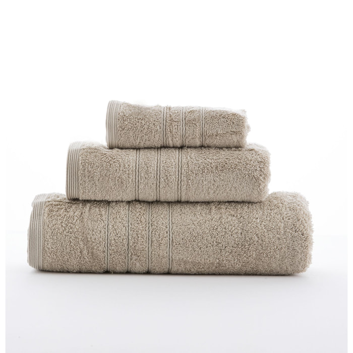 Juego 3 toallas algodón 700 gr/m2 color PIEDRA