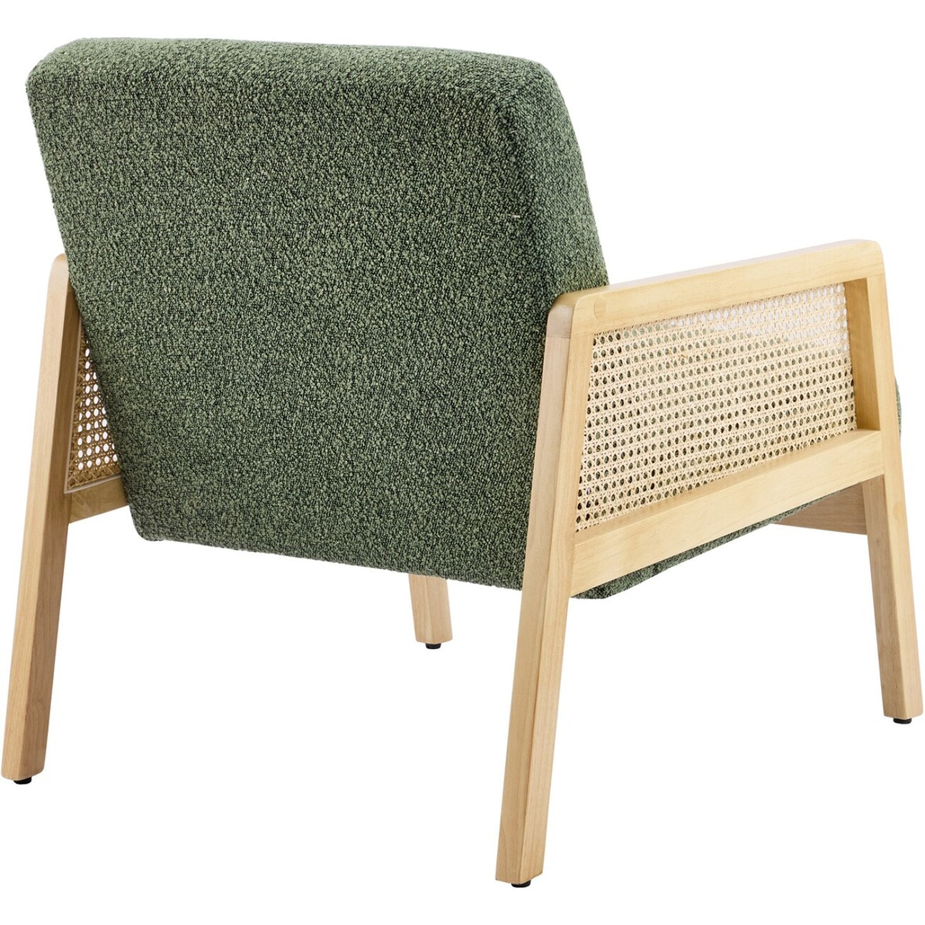 Fauteuil en cannage et tissu bouclé - MANI