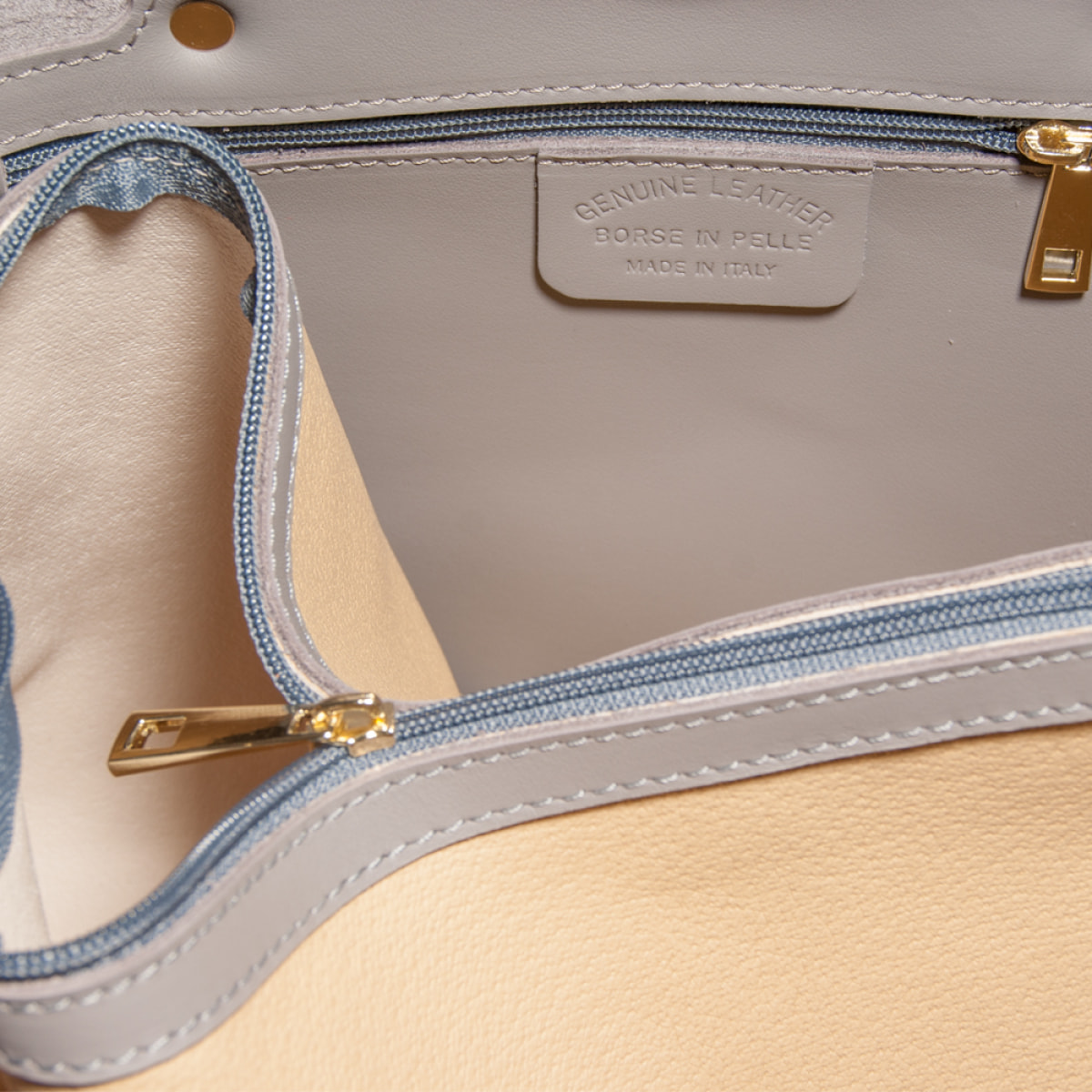 Campalto Bolso tote Mujer.Piel auténtica Tamponato