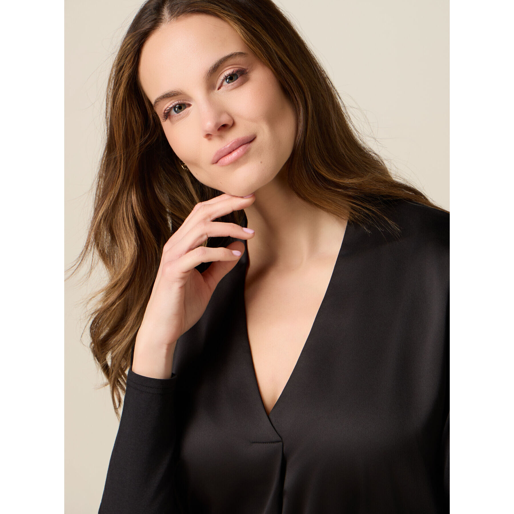 Oltre - Camiseta bimatérica de manga larga - Negro