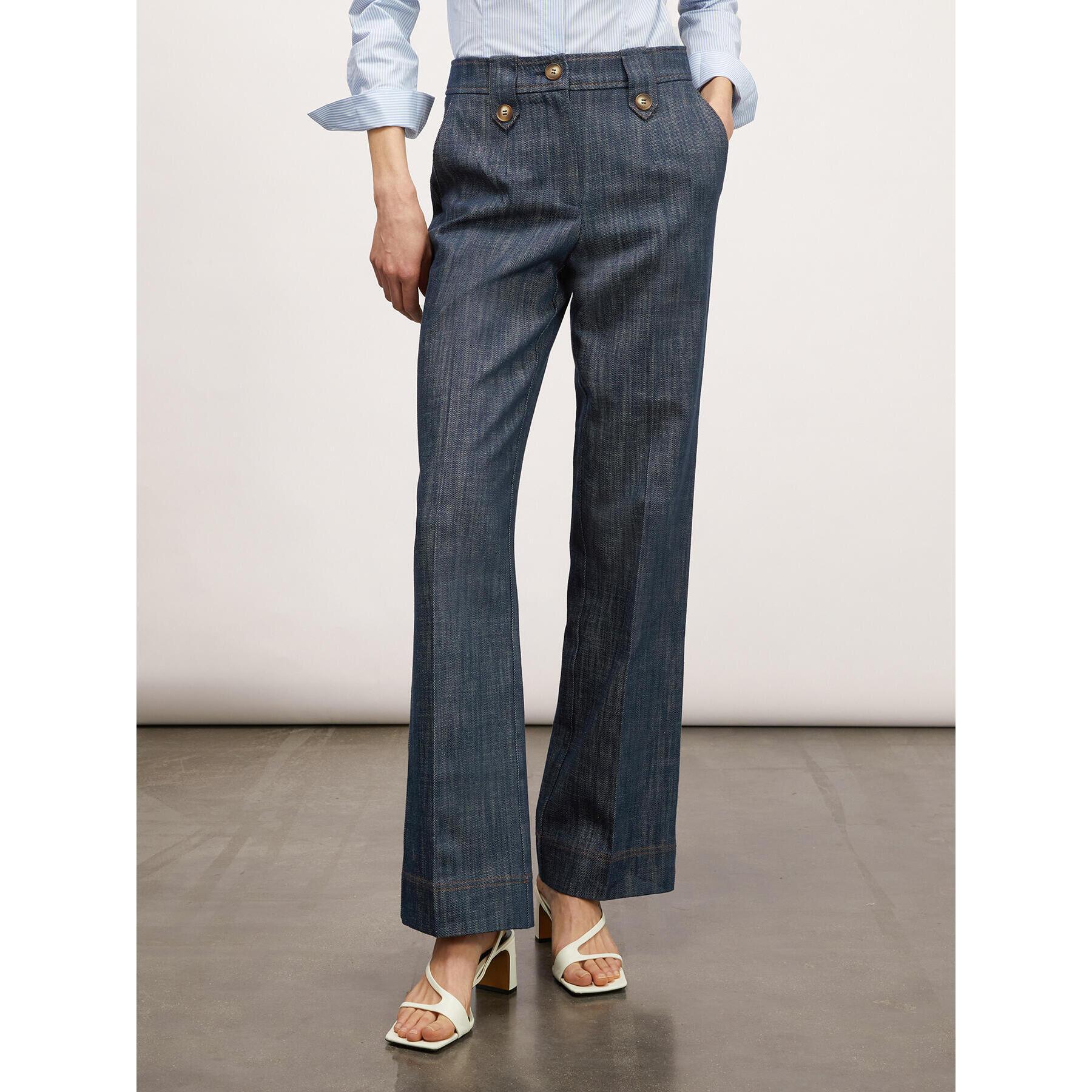 Motivi - Jeans wide leg effetto fiammato - Blu