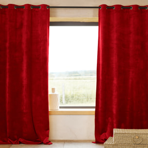 Rideau Ignifugé  M1 en velours premium - Rouge