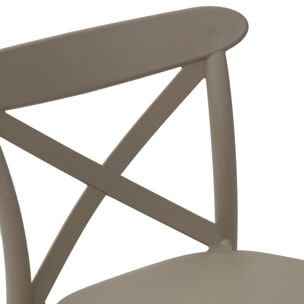 Set di 4 sgabelli LIVERPOOL in polipropilene tortora