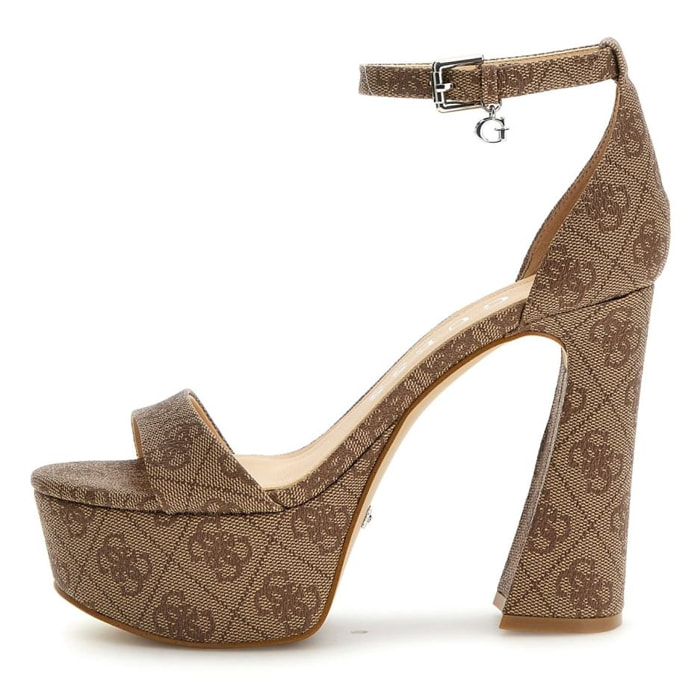 GUESS - Mules Idas2 - cuir - beige et marron - Talon : 12 cm