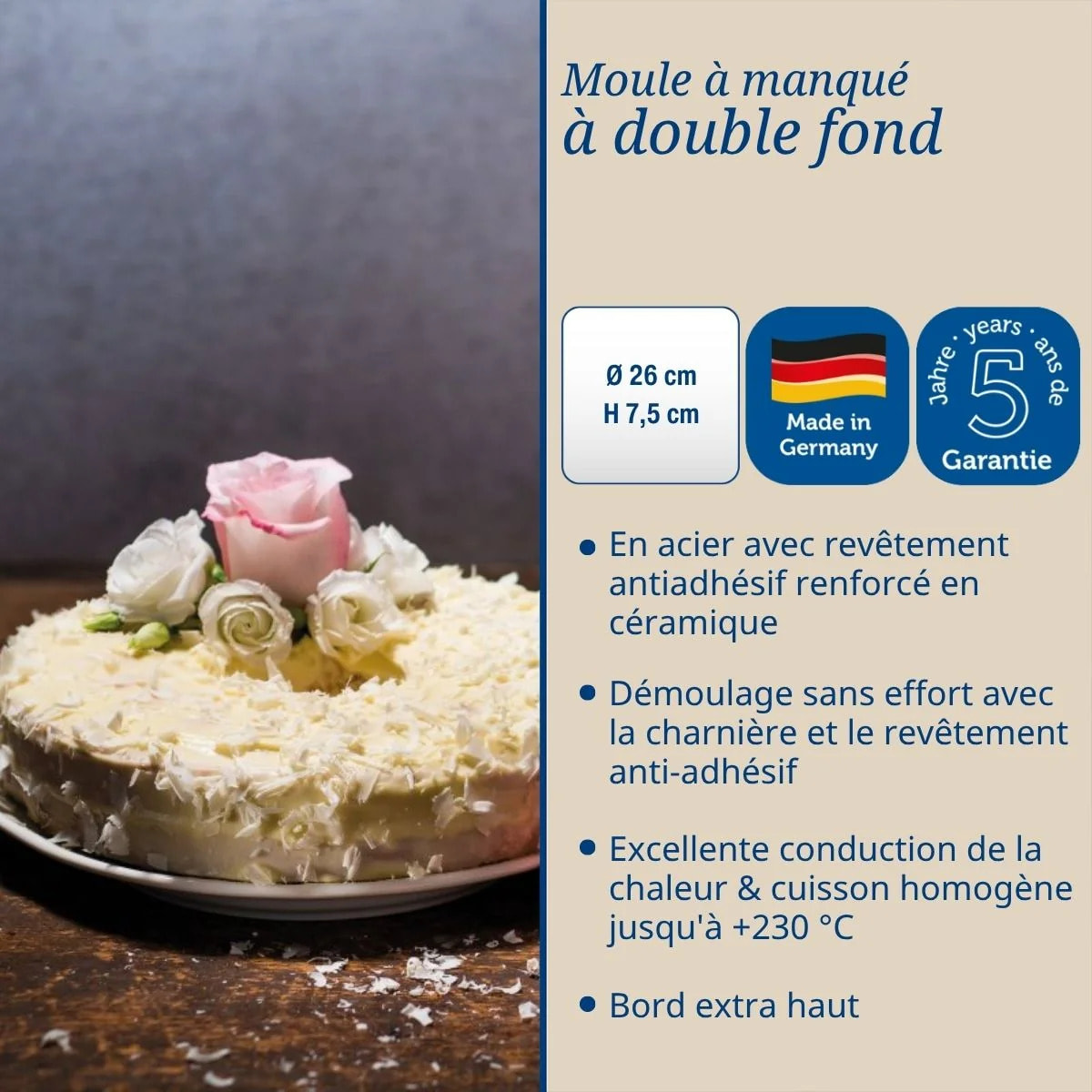 Moule à manqué à charnière avec fond à savarin Dr Oetker Back-Trend
