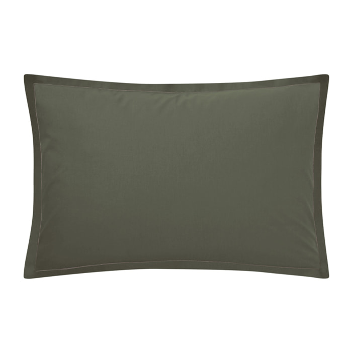 Taie d'oreiller unie en coton, Made in France, TOUT DOUX , Vert Palme