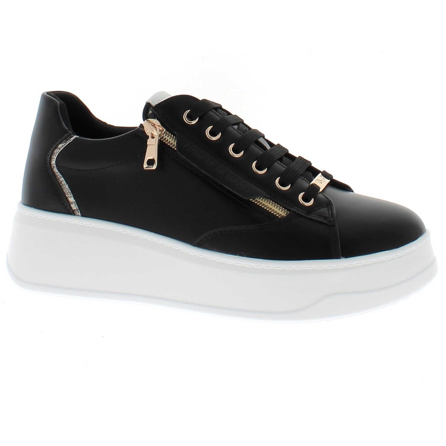 Armata di Mare Scarpe Donna Sneakers Basse con Soletta in Memory Foam AMD S61H23 Black Rock Gold