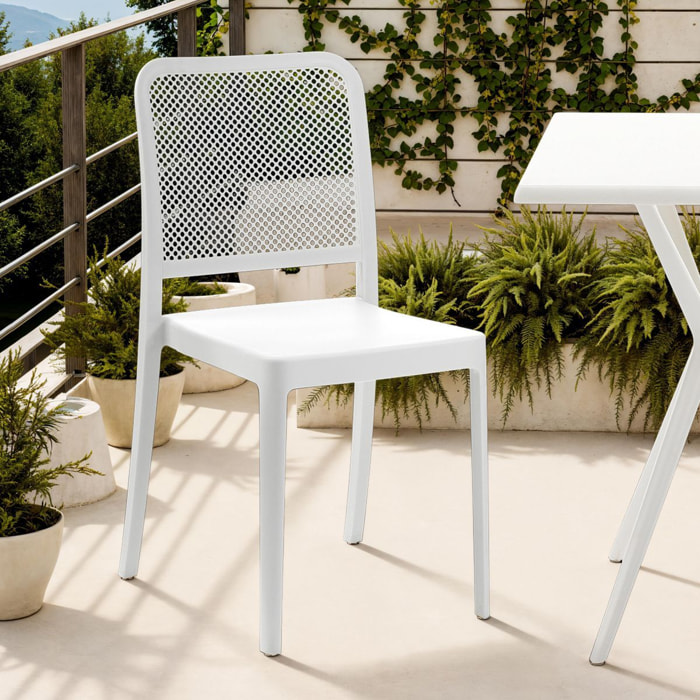 Tomasucci lot de 4 chaises d'intérieur/extérieur BLANC SABINE