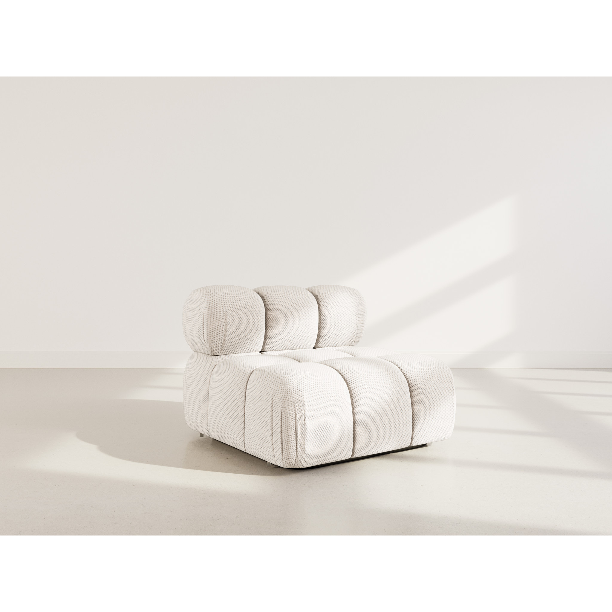 Ruby - module d'assise en velours texturé - Beige