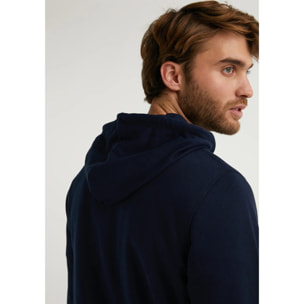 Sudadera con Cremallera Embroidery Logo Zip Hoodie en Azul Marino D.Franklin