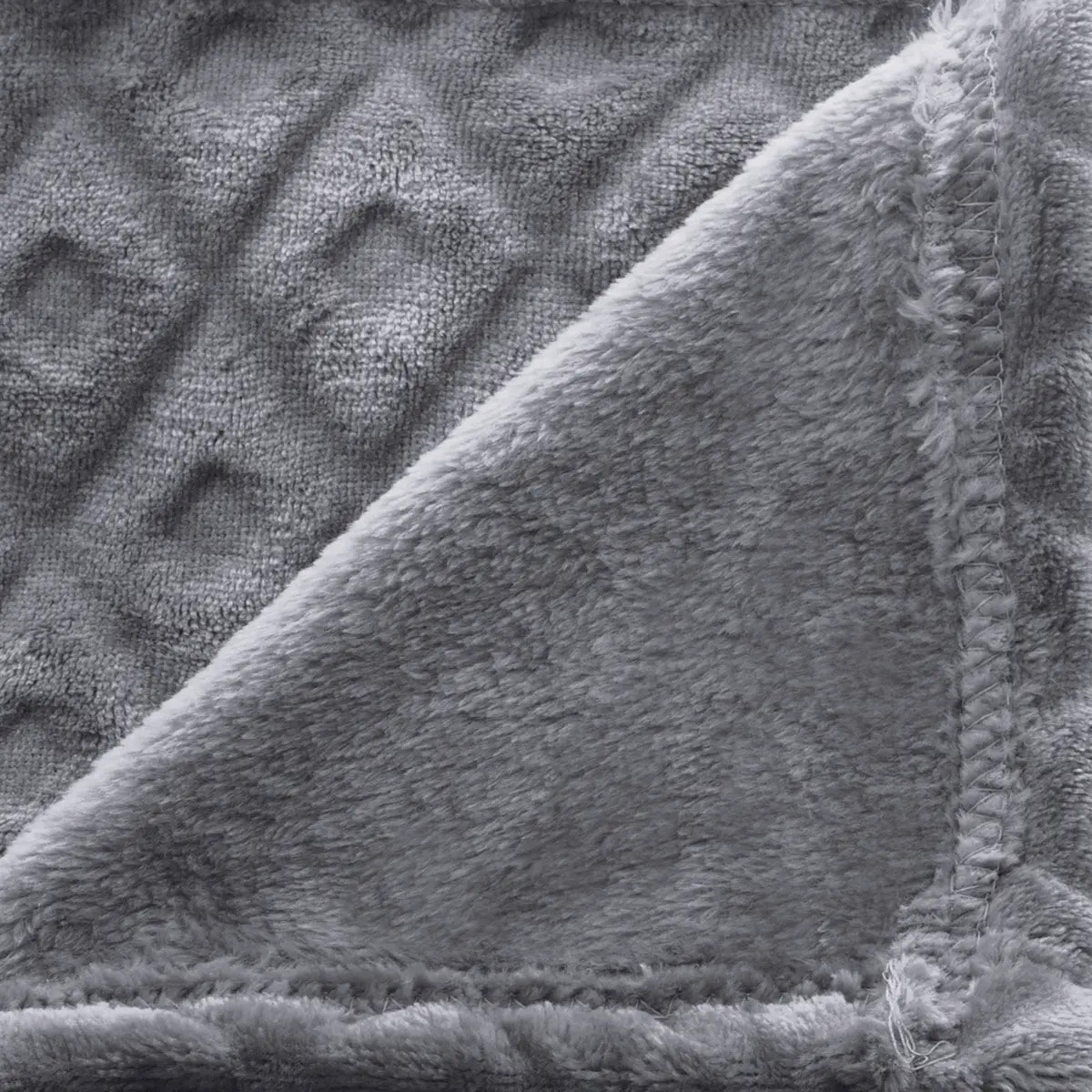 Plaid "Losange" flanelle gris ardoise 125x150cm