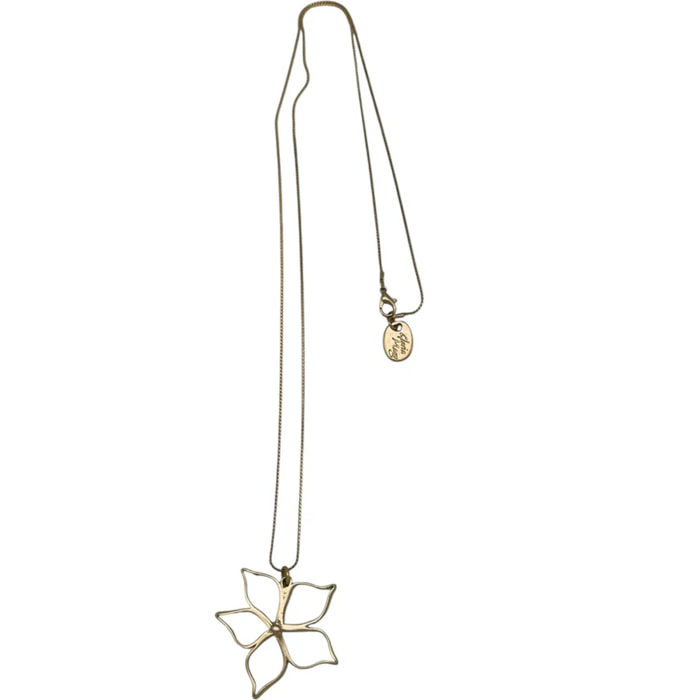 Collar largo latón 80cm Irregular Blom dorado chapado