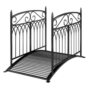 Pont de jardin métal noir style antique garde-corps latéraux max. 100 Kg