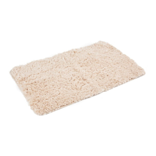 Infinitio 80x50 cm tapis de salle de bain en polyester, beige (SATDPRED02BE)