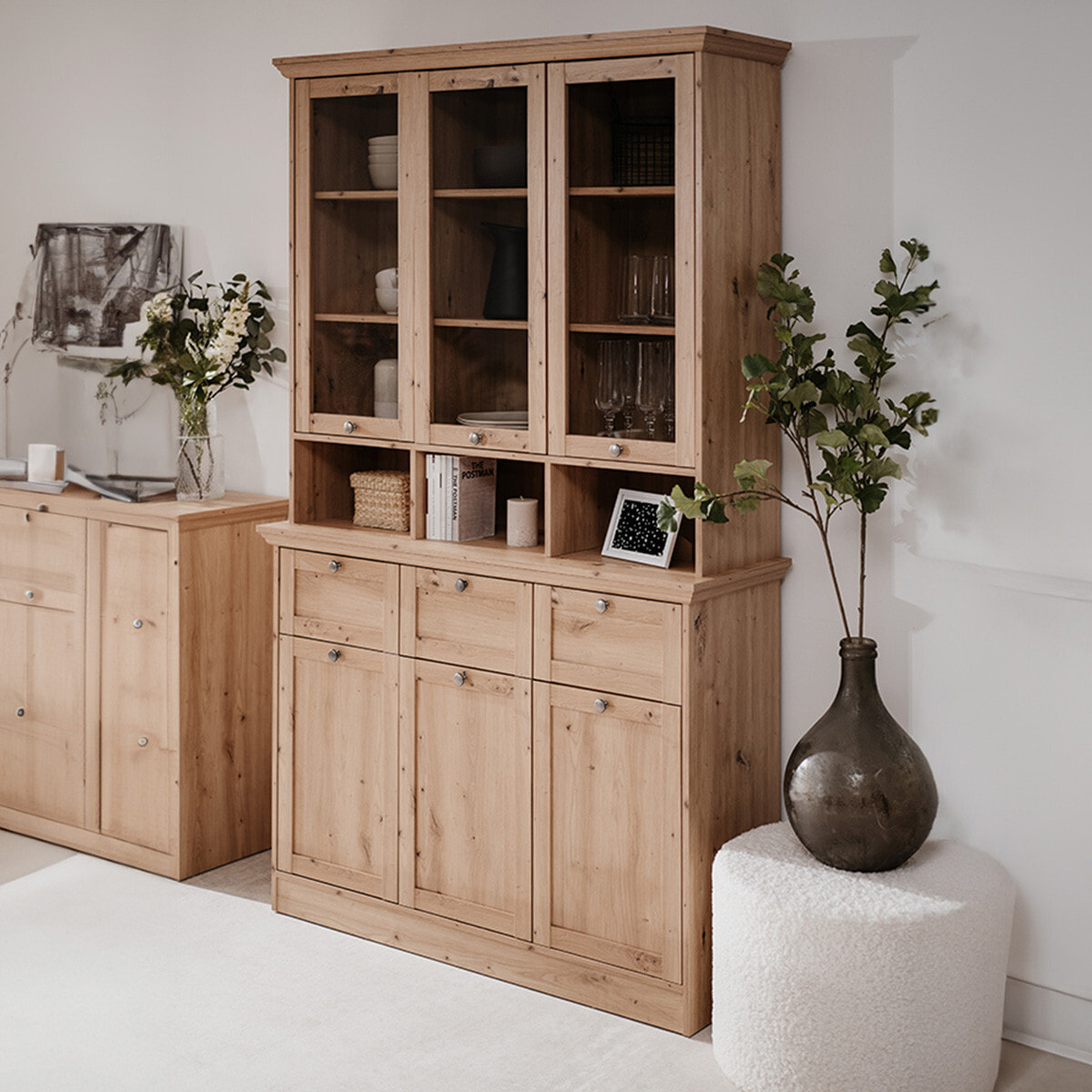 Buffet haut 6 portes 3 tiroirs - SAGA
