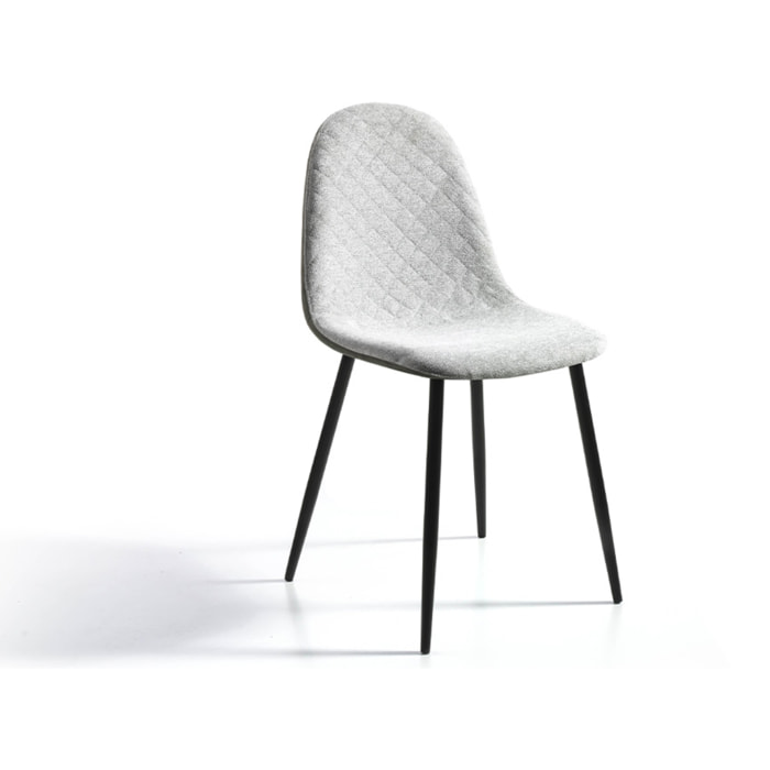 Set de 4 sillas – Tapizado en verde y estructura negra