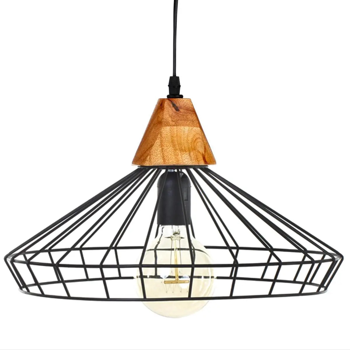 Suspension filaire "Ben" métal noir D38cm