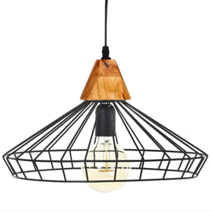 Suspension filaire "Ben" métal noir D38cm