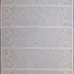 Voilage modulable brodé feuilles - Vert