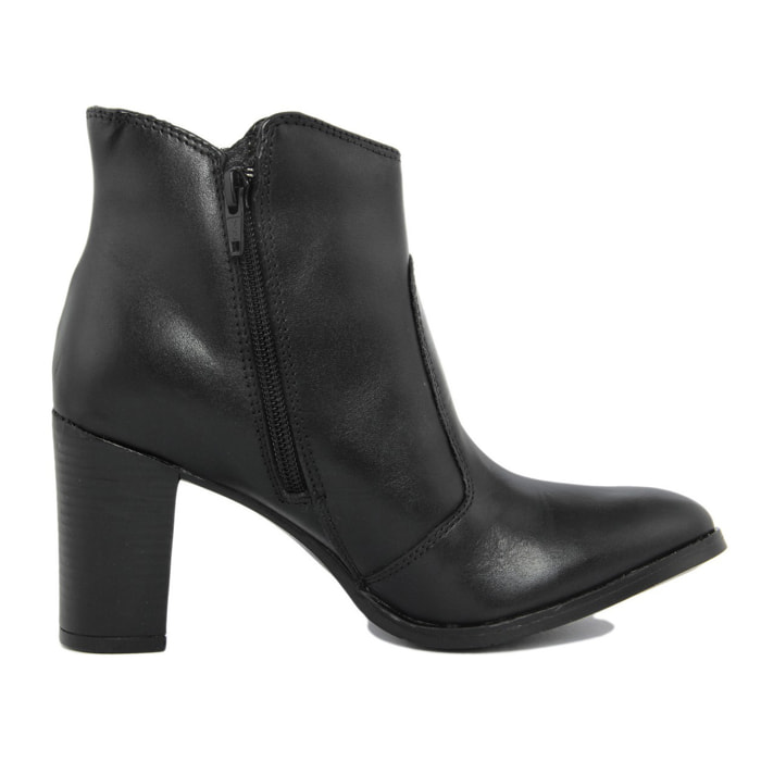 Stivaletti con Tacco Fashion Attitude in pelle color Nero