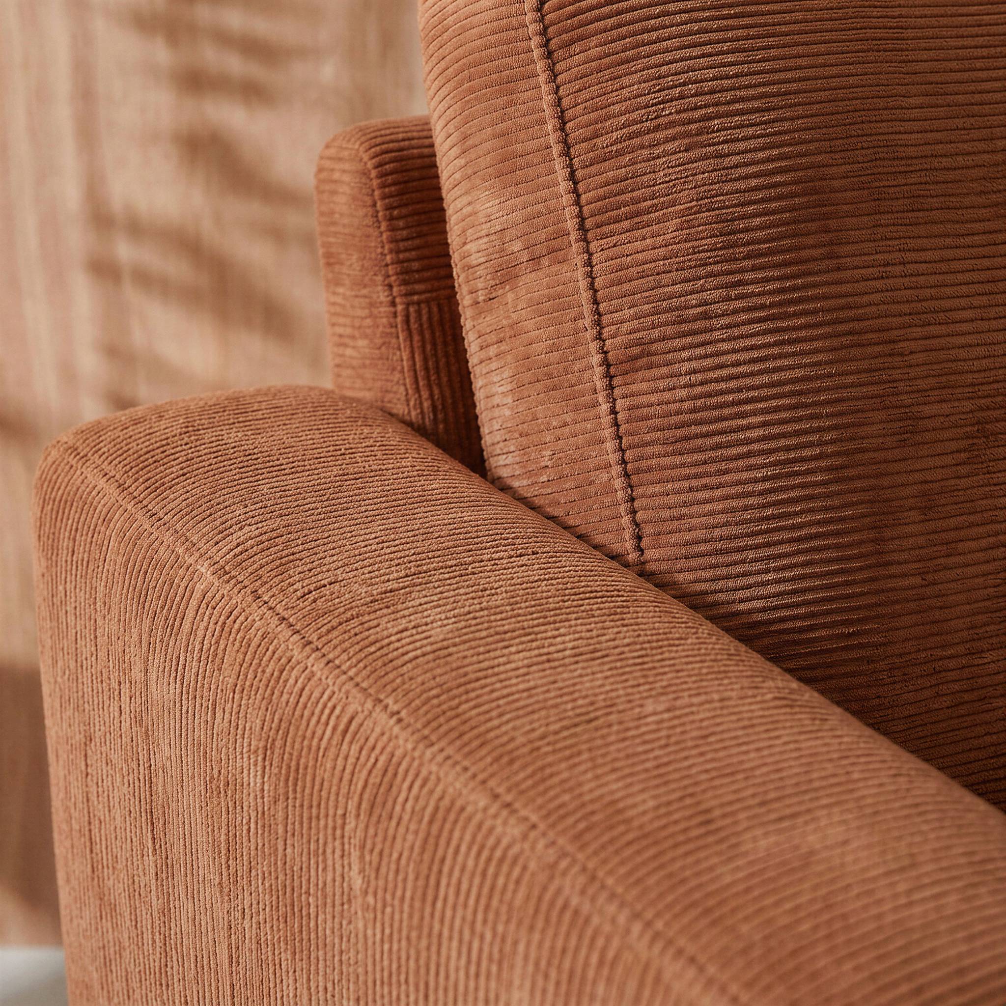 Canapé 3 places pieds métal velours côtelé BJORN