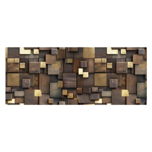 Tappeto Passatoia Corsia Cucina Ingresso Antimacchia Disegno Quadri 3d Marrone 3766