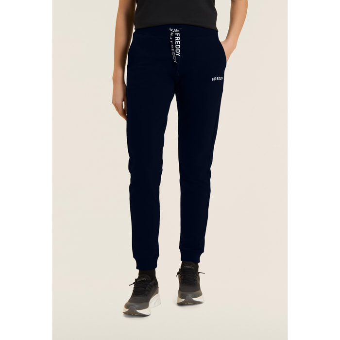 Pantaloni con Polsini in Costina e Logo FREDDY su coulisse