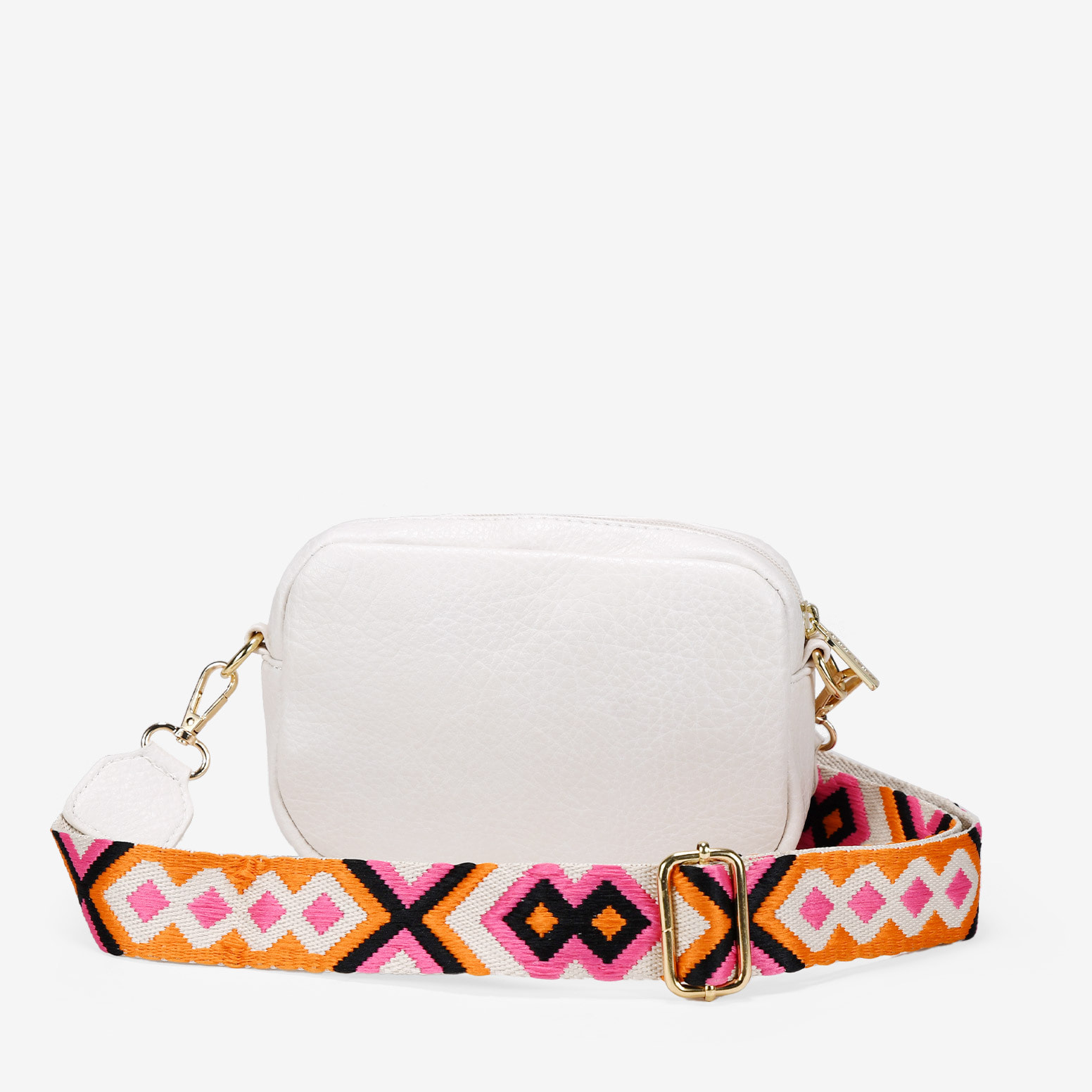 Bolso pequeño beige con asa bordada