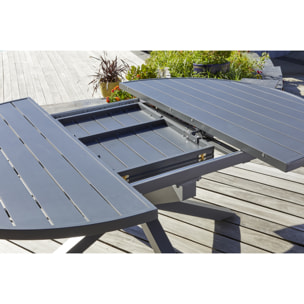 PELOSA - Ensemble repas 8 places en aluminium avec rallonge papillon