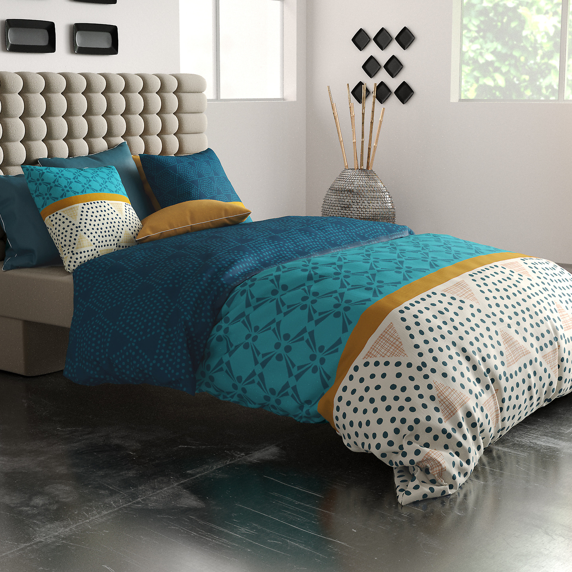 Parure Housse De Couette 3pcs 100% coton 57fils Oda