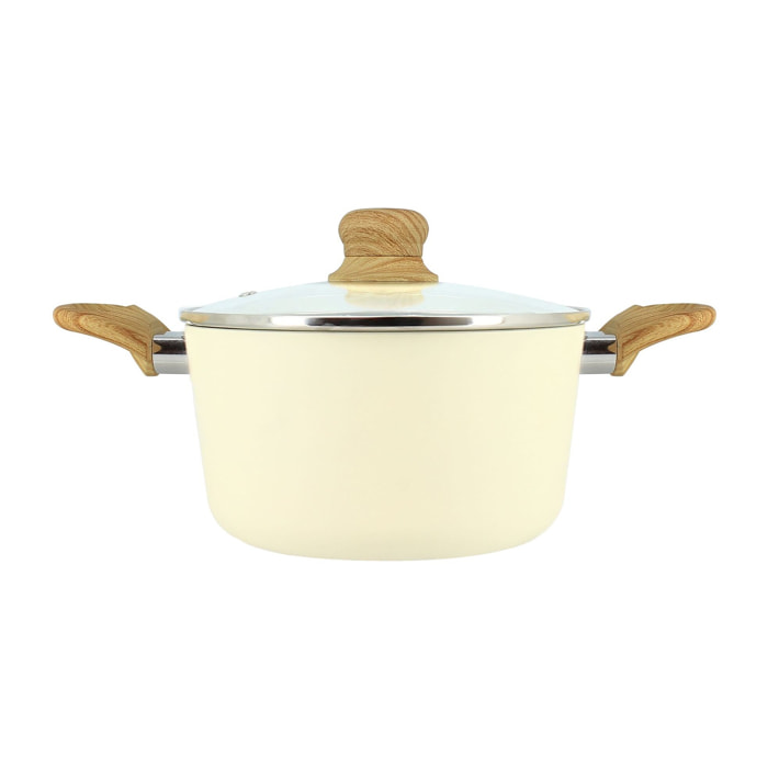 Faitout 20cm avec revêtement céramique crème - tous feux COLORAMA
