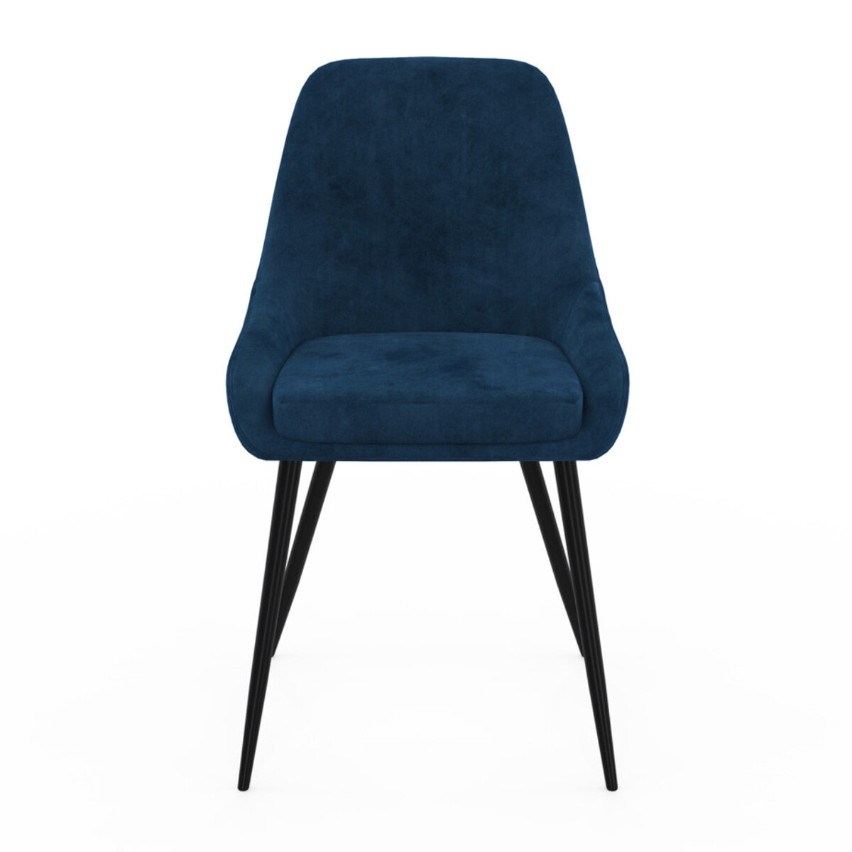 Chaises Olivia velours mix couleurs (gris clair, gris foncé, bleu) pieds métal - lot de 4